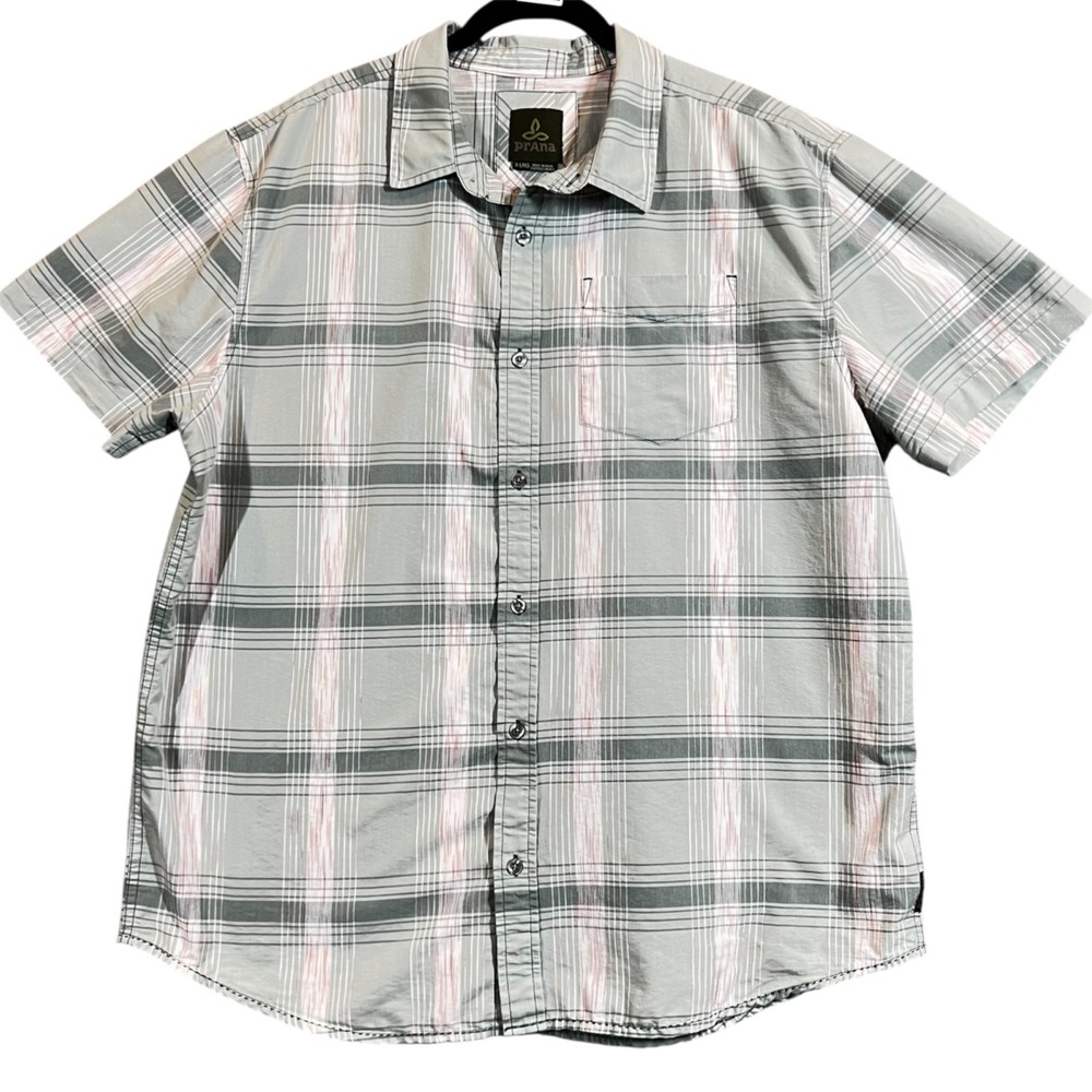 prAna Tamrack Short Sleeve Button Down Shirt‎ Men's XL Outdoor